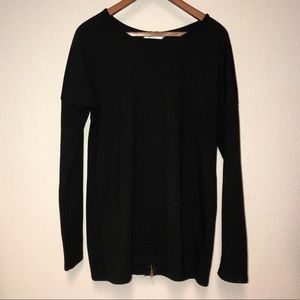 Bepei black sweater/top, zipper back!